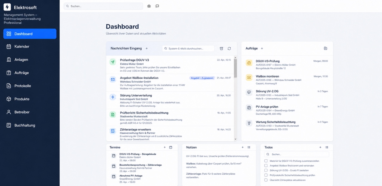 Elektro-SOFT Dashboard